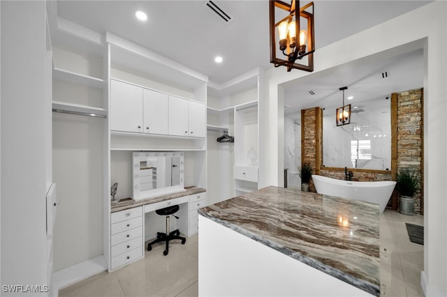 2405 SW 11th Ave, Cape Coral, FL 33991 - office space with a chandelier, light tile patterned floors, and recessed lighting