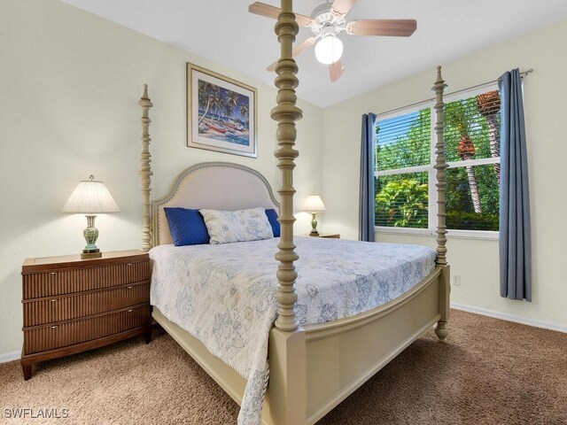 2040 Embarcadero Way N, Fort Myers, FL 33917 - bedroom featuring carpet flooring, baseboards, and a ceiling fan