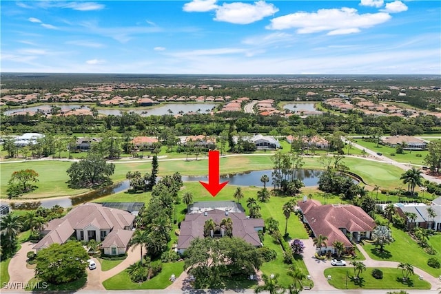 4701 Oak Leaf Dr, Naples, FL 34119 - aerial view of property's location with nearby suburban area, a nearby body of water, and a local golf course