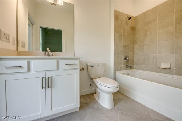 11260 Canopy Loop, Fort Myers, FL 33913 - full bath featuring toilet, vanity, bathtub / shower combination, tile patterned flooring, and baseboards