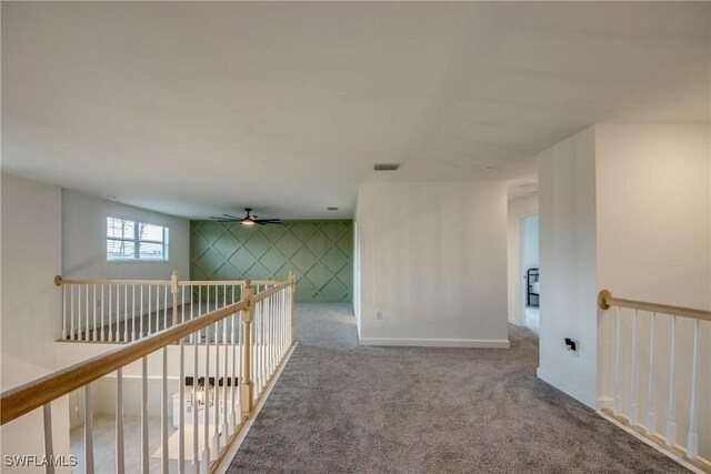 11260 Canopy Loop, Fort Myers, FL 33913 - hall featuring an upstairs landing, carpet, an accent wall, and baseboards