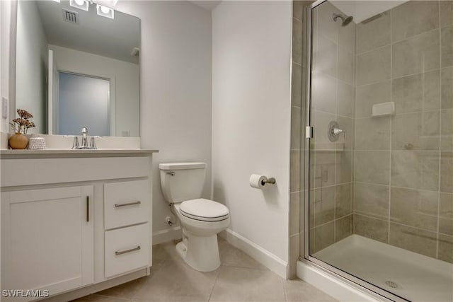 11260 Canopy Loop, Fort Myers, FL 33913 - full bath featuring baseboards, a stall shower, toilet, vanity, and tile patterned floors