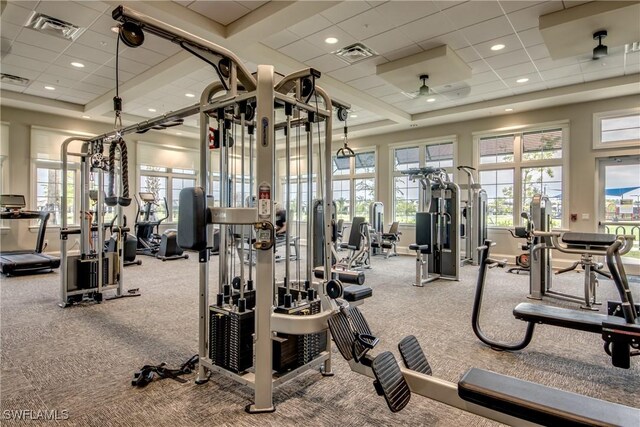 11260 Canopy Loop, Fort Myers, FL 33913 - gym featuring carpet flooring and a paneled ceiling