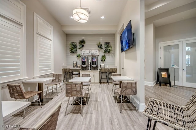 11260 Canopy Loop, Fort Myers, FL 33913 - dining area featuring light wood-style floors, french doors, baseboards, and recessed lighting