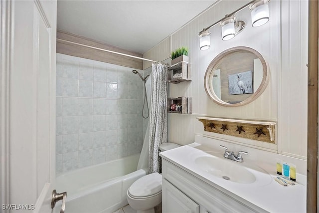 736 94th Ave N, Naples, FL 34108 - full bathroom featuring shower / bath combo, toilet, and vanity