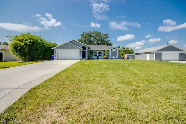 14160 Cedardale St, Fort Myers, FL 33905 - single story home featuring a garage, a front yard, and concrete driveway