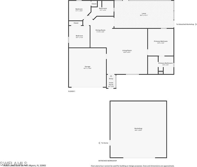 14160 Cedardale St, Fort Myers, FL 33905 - floor plan / room layout