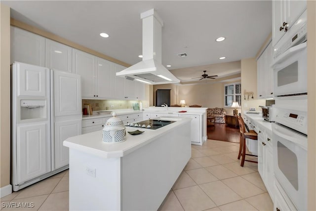 11640 Court Of Palms Unit 103, Fort Myers, FL 33908 - kitchen featuring paneled built in fridge, oven, a peninsula, extractor fan, and recessed lighting