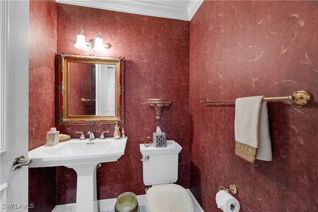 11640 Court Of Palms Unit 103, Fort Myers, FL 33908 - bathroom with toilet and ornamental molding