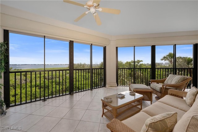 11640 Court Of Palms Unit 103, Fort Myers, FL 33908 - sunroom / solarium featuring a water view
