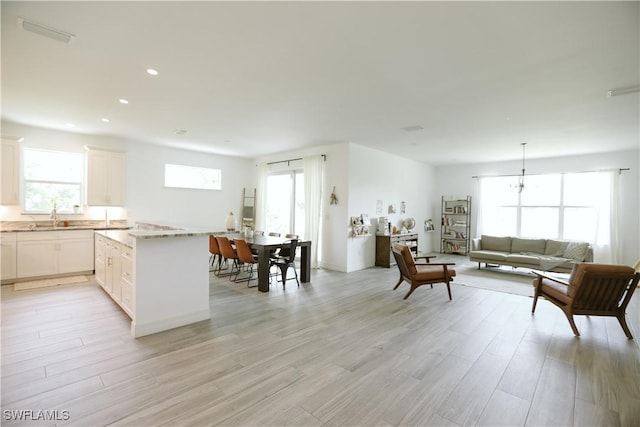 12083 Maiden Ln, Bonita Springs, FL 34135 - living area with plenty of natural light, light wood finished floors, and recessed lighting