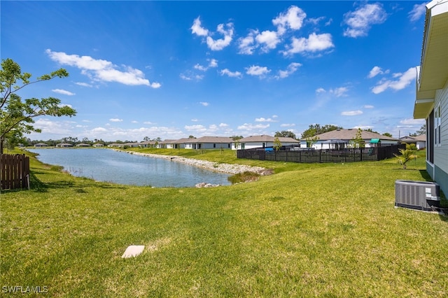 910 Gen George Patton Ave, Labelle, FL 33935 - view of yard with central air condition unit, a water view, and a residential view