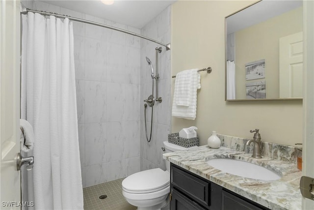 28908 Marsh Elder Ct, Bonita Springs, FL 34135 - bathroom with vanity, toilet, and tiled shower