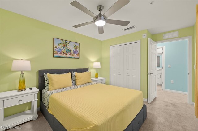 15960 Grassland Ln Unit 2726, Punta Gorda, FL 33982 - carpeted bedroom featuring a closet, baseboards, and a ceiling fan