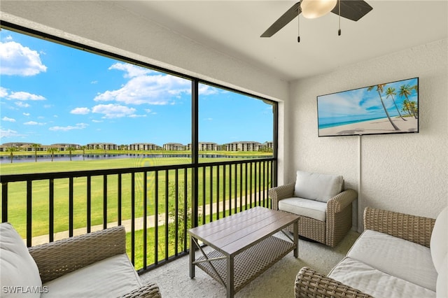 15960 Grassland Ln Unit 2726, Punta Gorda, FL 33982 - sunroom with ceiling fan and an outdoor hangout area