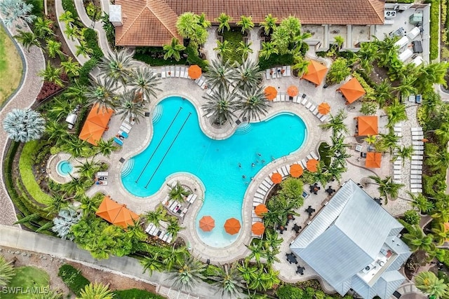9010 Arrezo Ct, Naples, FL 34119 - aerial view of a pool area