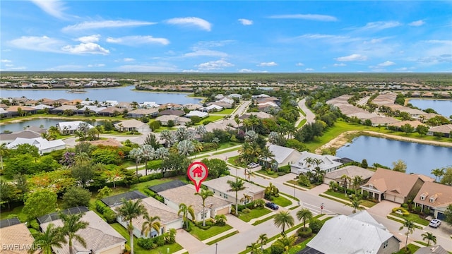 14687 Topsail Dr, Naples, FL 34114 - aerial perspective of suburban area featuring a nearby body of water