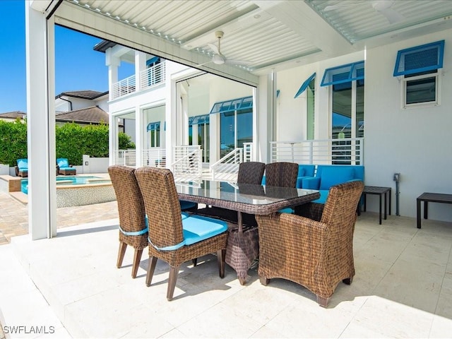 434 Conners Ave, Naples, FL 34108 - patio / terrace with a patio area, outdoor dining space, an outdoor pool, and an in-ground hot tub