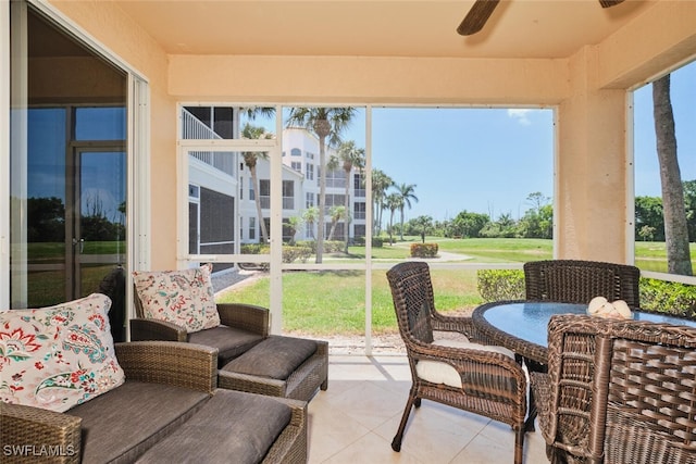 16410 Millstone Cir Unit 102, Fort Myers, FL 33908 - sunroom / solarium with a ceiling fan