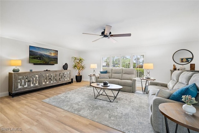636 Park Shore Dr, Naples, FL 34103 - living area featuring a ceiling fan and wood finished floors