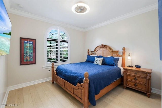 26304 Prince Pierre Way, Bonita Springs, FL 34135 - bedroom with light wood finished floors and ornamental molding