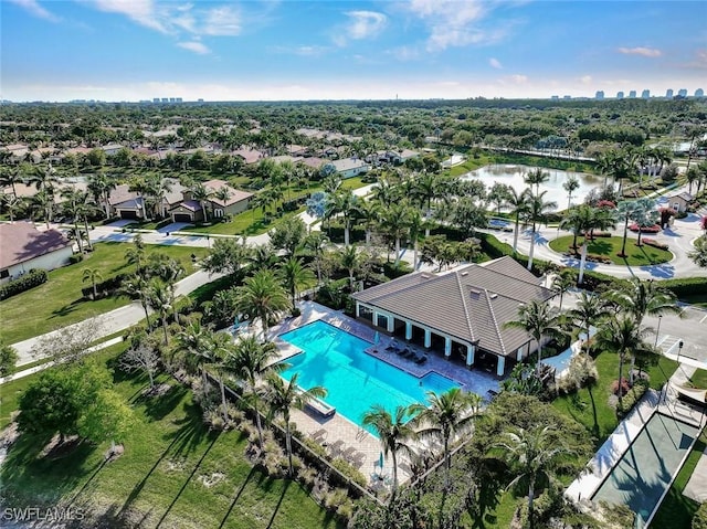 26304 Prince Pierre Way, Bonita Springs, FL 34135 - aerial view of a large body of water and a pool area