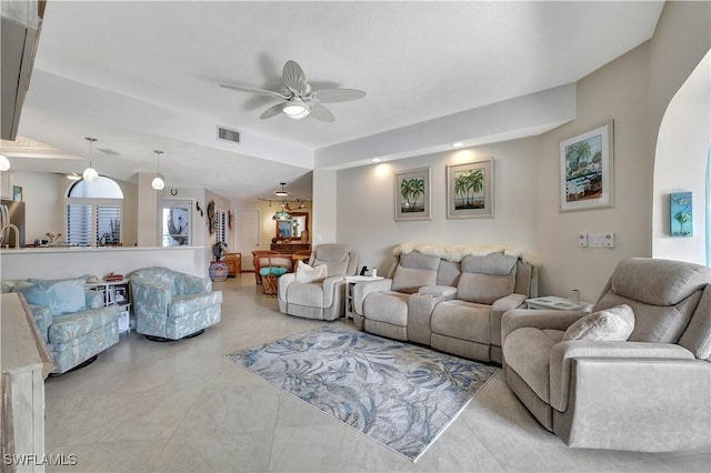 2249 Anchorage Ln Unit B, Naples, FL 34104 - living room with a ceiling fan