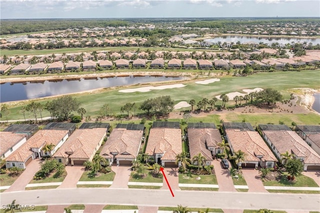 12732 Kinross Ln, Naples, FL 34120 - aerial overview of property's location with nearby suburban area, a nearby body of water, and a local golf course