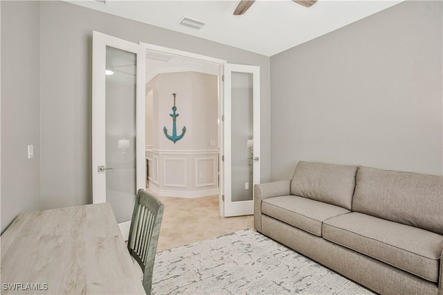 12732 Kinross Ln, Naples, FL 34120 - living area featuring a ceiling fan
