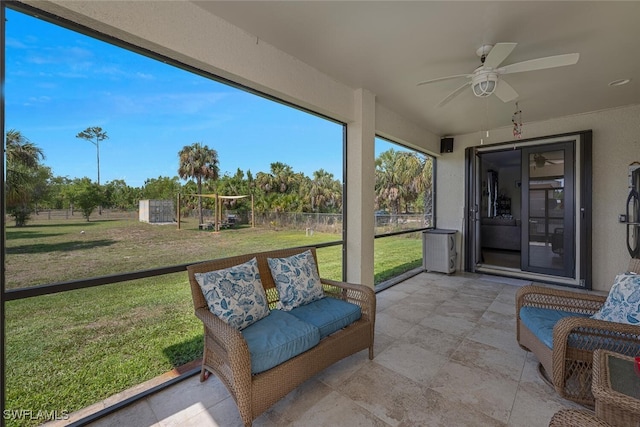3460 4th Ave NE, Naples, FL 34120 - sunroom with ceiling fan