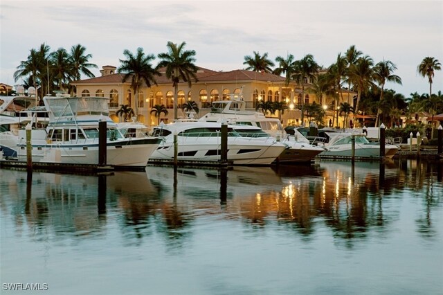 15055 Tamarind Cay Ct Unit 1205, Fort Myers, FL 33908 - water view featuring a boat dock