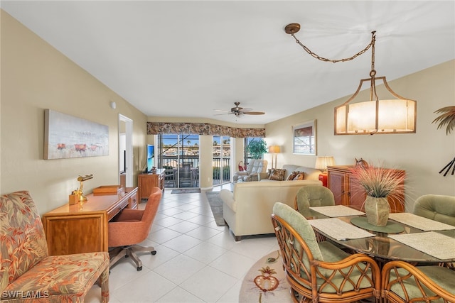 991 N Barfield Dr Unit 110, Marco Island, FL 34145 - dining room with plenty of natural light, light tile patterned flooring, and a ceiling fan