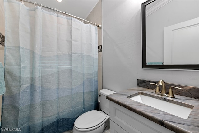 1187 16th Ave NE, Naples, FL 34120 - bathroom featuring toilet, vanity, and a shower with shower curtain