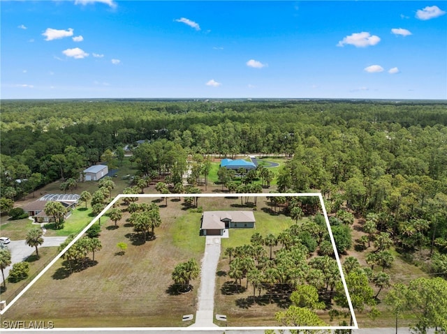 1187 16th Ave NE, Naples, FL 34120 - aerial view of property and surrounding area with a forest and property boundaries highlighted