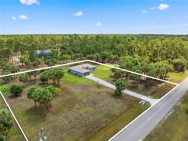 1187 16th Ave NE, Naples, FL 34120 - view from above of property featuring a heavily wooded area and property parcel outlined