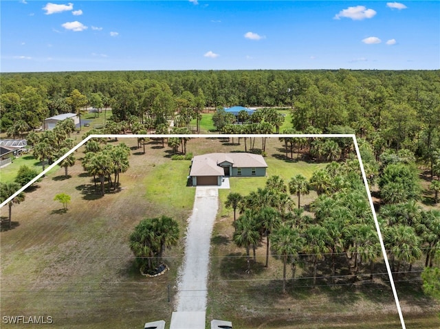 1187 16th Ave NE, Naples, FL 34120 - view from above of property with a heavily wooded area and property parcel outlined