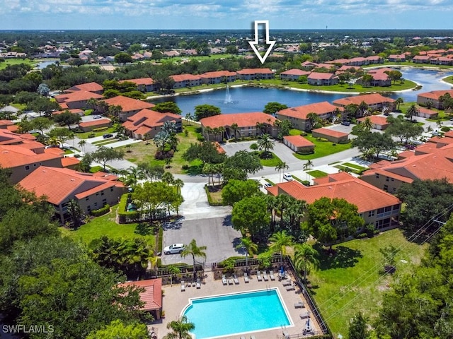 6900 Huntington Lakes Cir Unit 102, Naples, FL 34119 - aerial view of residential area with a pool area