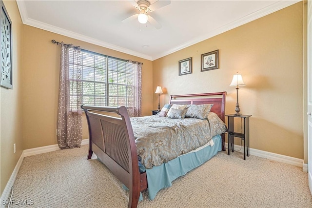 10212 Mimosa Silk Dr, Fort Myers, FL 33913 - bedroom featuring crown molding, carpet flooring, baseboards, and ceiling fan