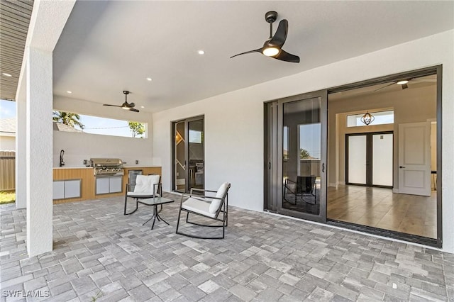 224 NW 14th Pl, Cape Coral, FL 33993 - view of patio with ceiling fan and a sink