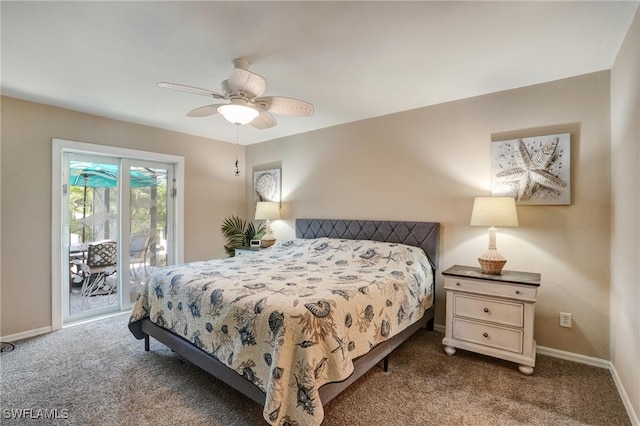 2142 NE 27th Ter, Cape Coral, FL 33909 - bedroom featuring access to exterior, carpet flooring, and baseboards
