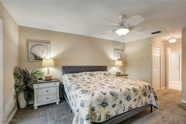 2142 NE 27th Ter, Cape Coral, FL 33909 - bedroom featuring carpet floors, baseboards, and ceiling fan