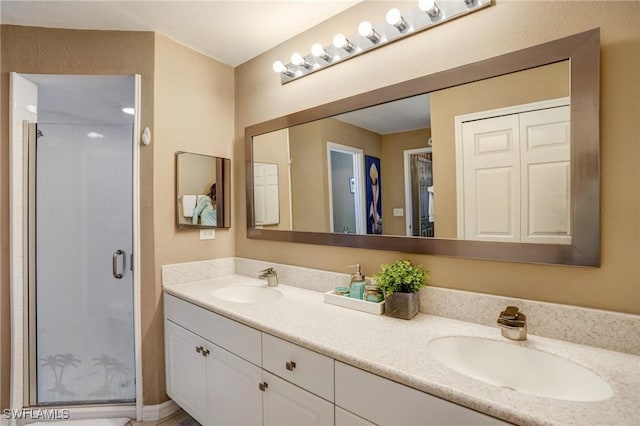 2142 NE 27th Ter, Cape Coral, FL 33909 - full bathroom with double vanity and a shower stall