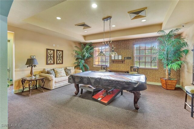 4135 Residence Dr Unit 618, Fort Myers, FL 33901 - rec room featuring carpet floors, billiards, recessed lighting, and baseboards