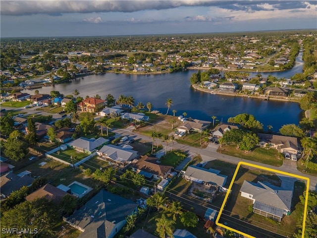 3091 52nd St SW, Naples, FL 34116 - aerial perspective of suburban area featuring property boundaries highlighted and a large body of water