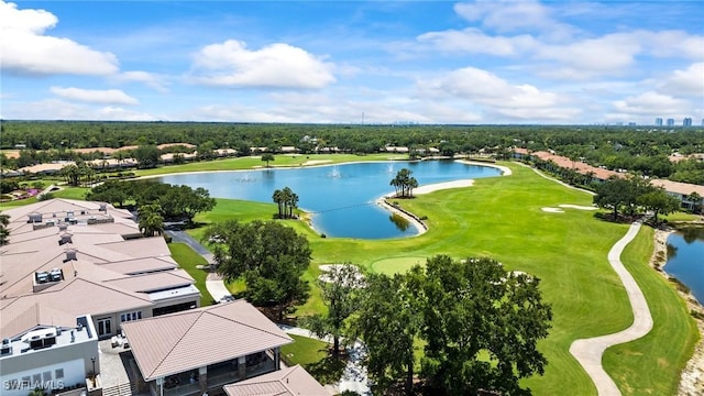 23581 Sandycreek Ter Unit 1107, Estero, FL 34135 - aerial view of residential area with a local golf course, a large body of water, and a tree filled landscape