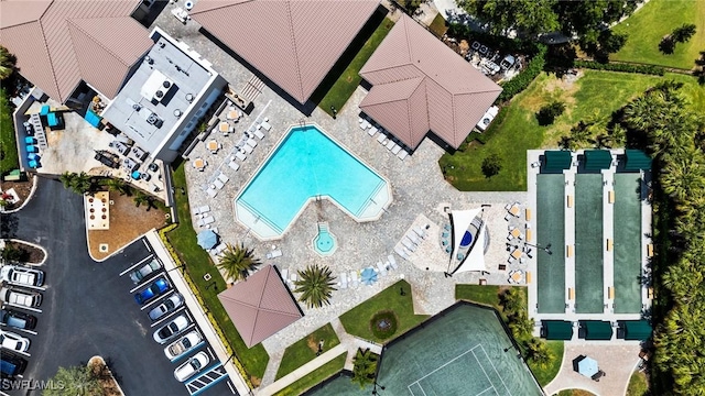 23581 Sandycreek Ter Unit 1107, Estero, FL 34135 - drone / aerial view of a pool area