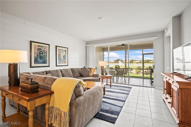 23581 Sandycreek Ter Unit 1107, Estero, FL 34135 - living area featuring ceiling fan and light tile patterned floors