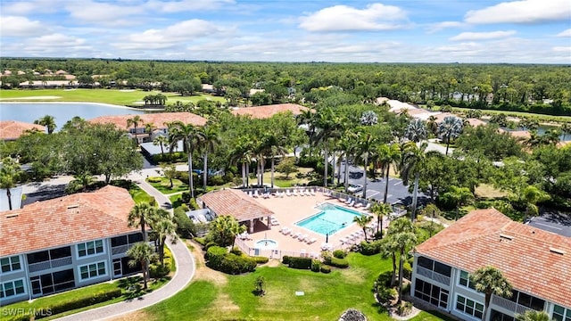 23581 Sandycreek Ter Unit 1107, Estero, FL 34135 - aerial view of a large body of water and a pool area