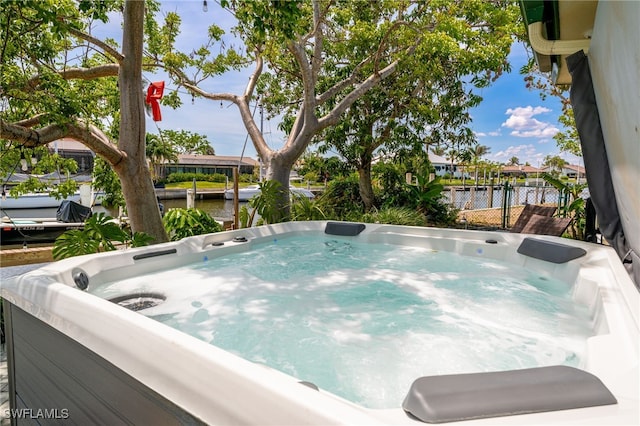 155 Donna Ct, Punta Gorda, FL 33950 - exterior space with a hot tub and a water view