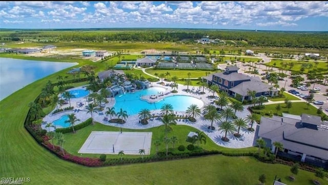 17476 Ashcomb Way, Estero, FL 33928 - aerial view of a pool area and a large body of water